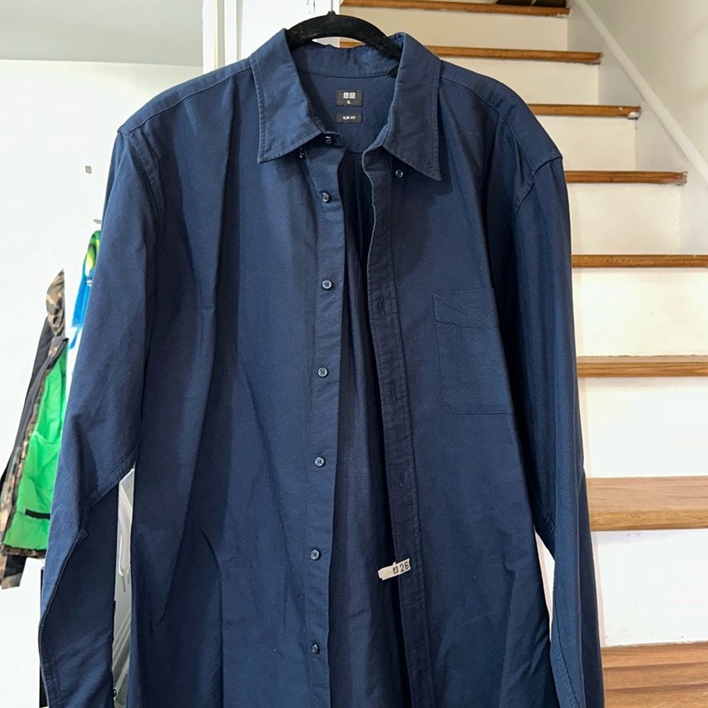 Uniqlo dark blue button down